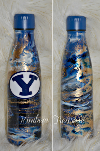 BYU Marble Bottle - 26oz Water Bottle