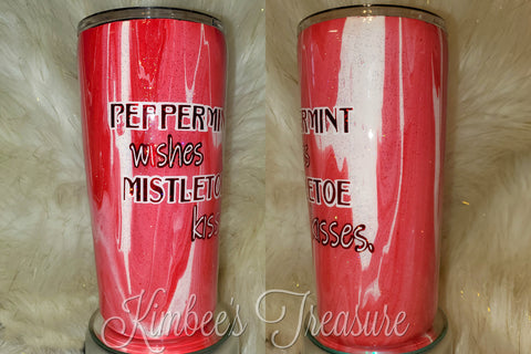 Peppermint Wishes Christmas Tumbler - 20oz